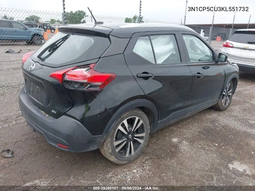 3N1CP5CU3KL551732 2019 Nissan Kicks Sv