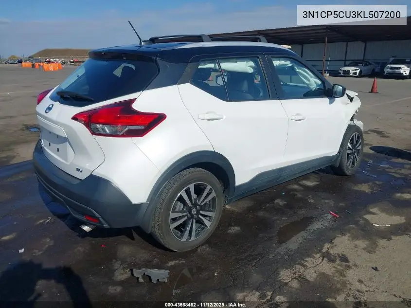 3N1CP5CU3KL507200 2019 Nissan Kicks Sv