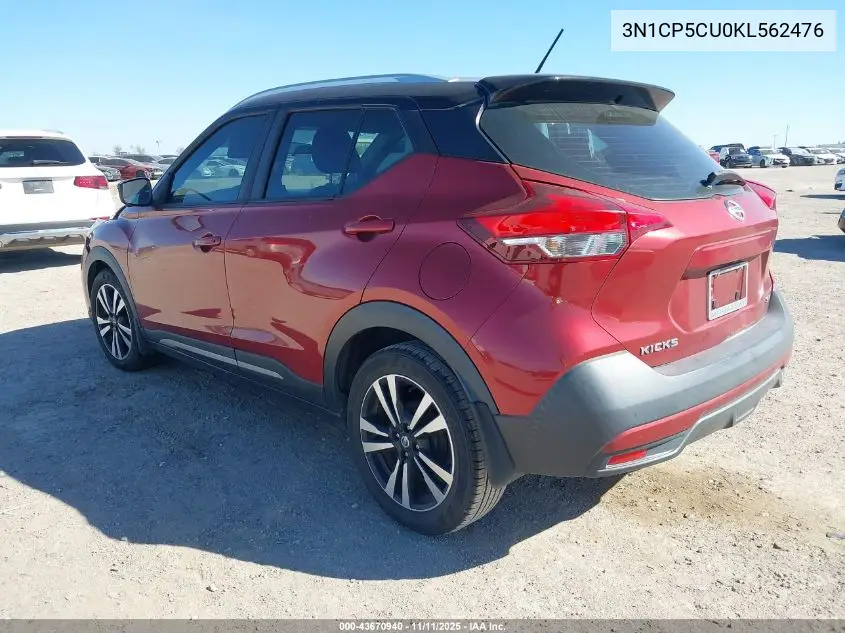 3N1CP5CU0KL562476 2019 Nissan Kicks Sr