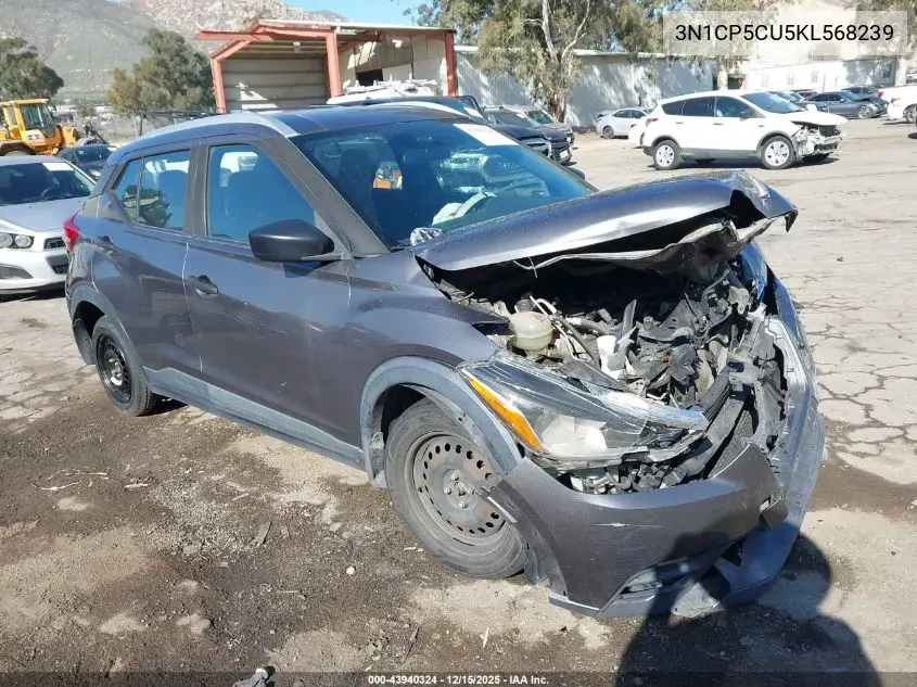 3N1CP5CU5KL568239 2019 Nissan Kicks S