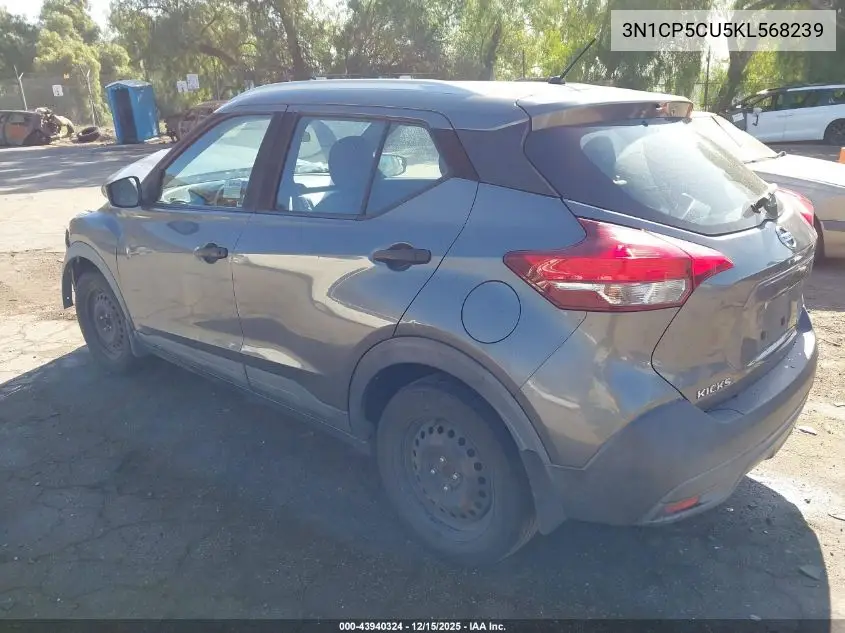 3N1CP5CU5KL568239 2019 Nissan Kicks S