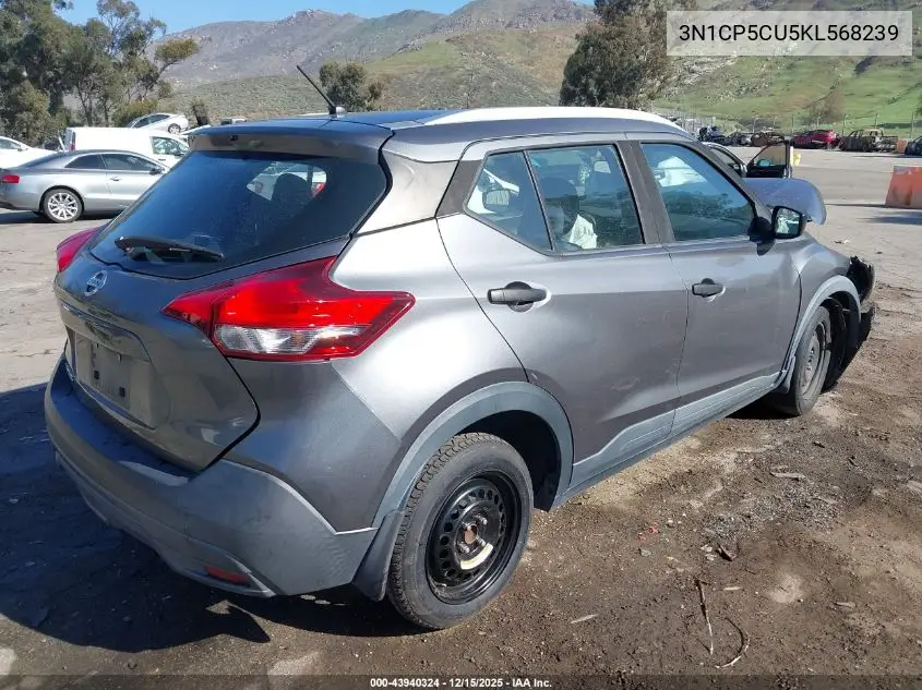 3N1CP5CU5KL568239 2019 Nissan Kicks S