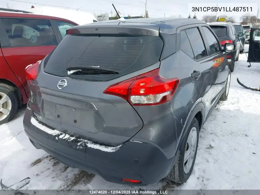 3N1CP5BV1LL487511 2020 Nissan Kicks S