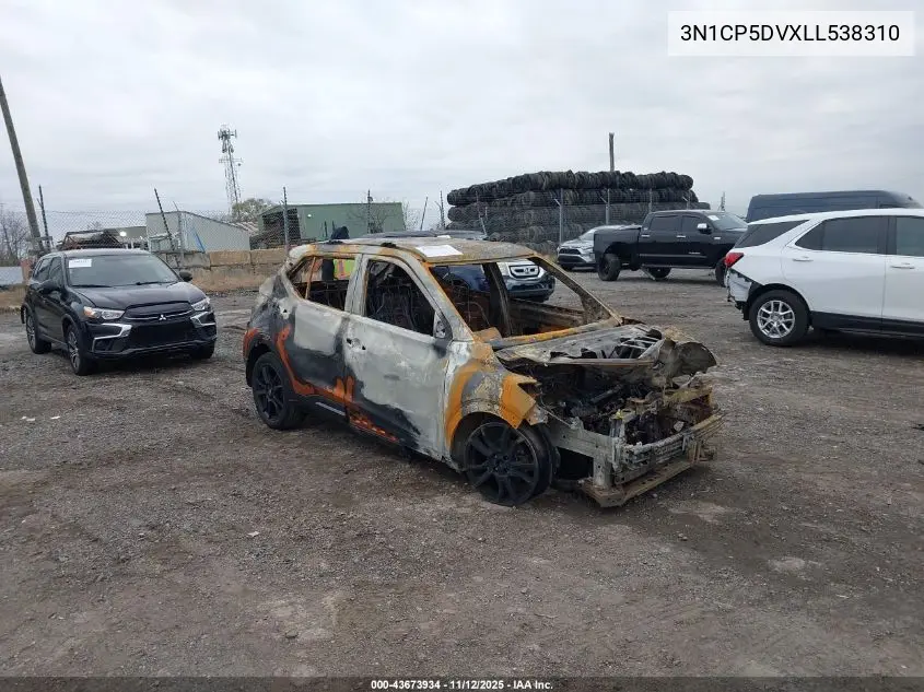 3N1CP5DVXLL538310 2020 Nissan Kicks Sr Xtronic Cvt