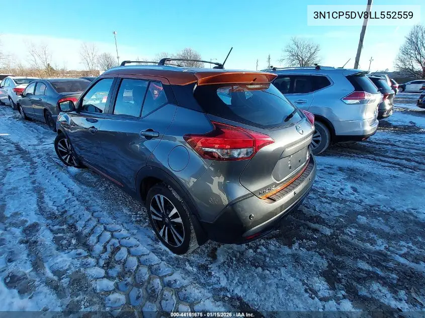 3N1CP5DV8LL552559 2020 Nissan Kicks Sr Xtronic Cvt