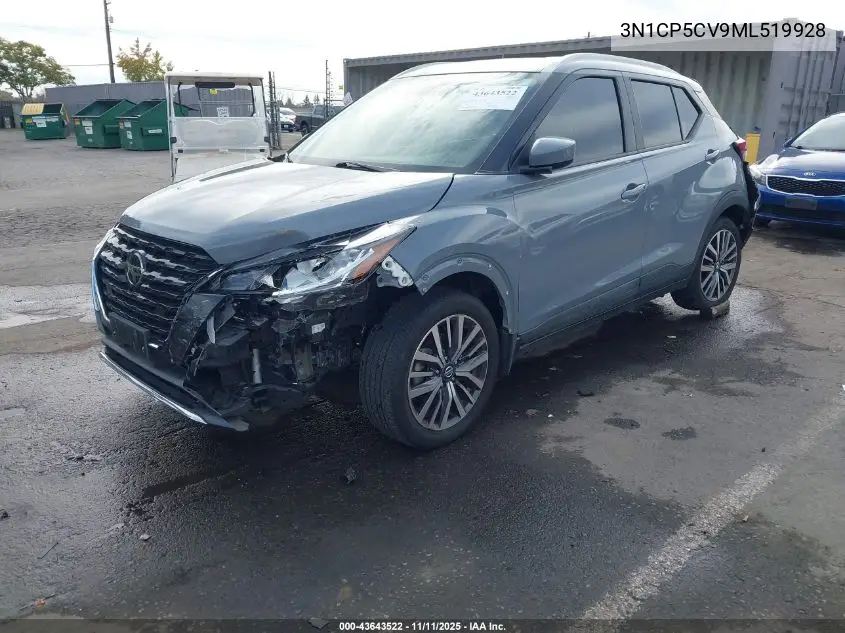 3N1CP5CV9ML519928 2021 Nissan Kicks Sv Xtronic Cvt
