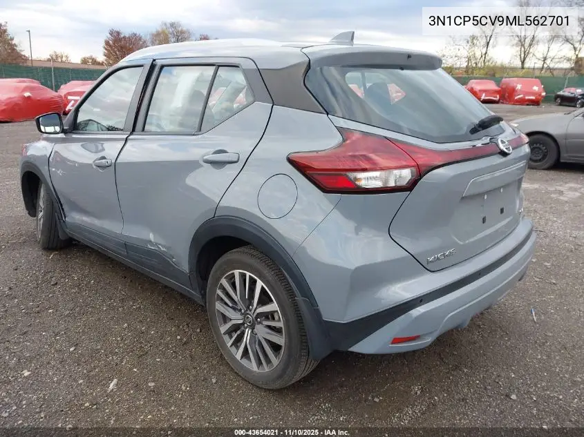 3N1CP5CV9ML562701 2021 Nissan Kicks Sv Xtronic Cvt