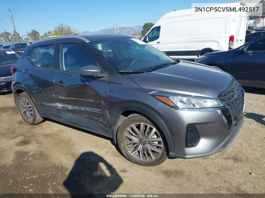 3N1CP5CV5ML492517 2021 Nissan Kicks Sv Xtronic Cvt