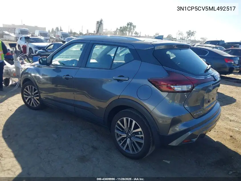 3N1CP5CV5ML492517 2021 Nissan Kicks Sv Xtronic Cvt