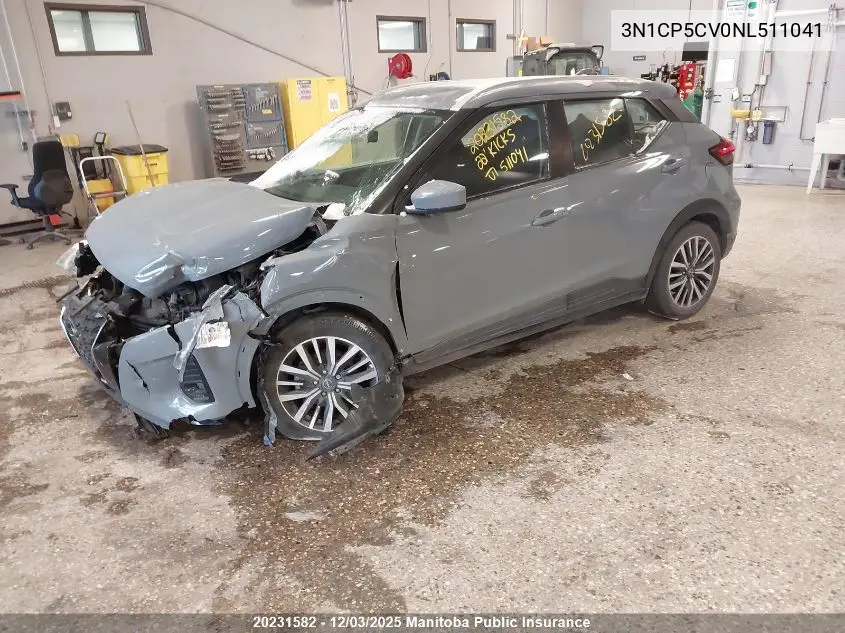 3N1CP5CV0NL511041 2022 Nissan Kicks Sv