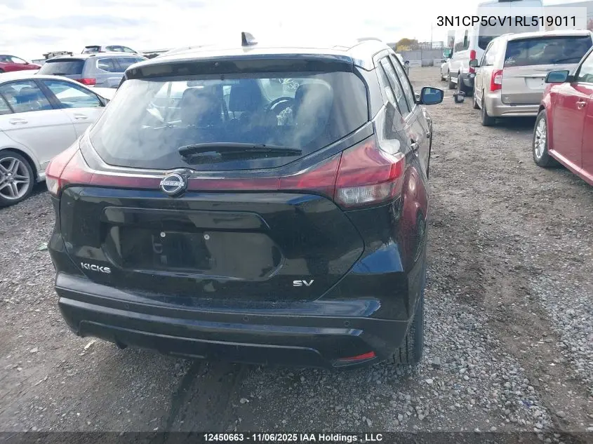 3N1CP5CV1RL519011 2024 Nissan Kicks Sv