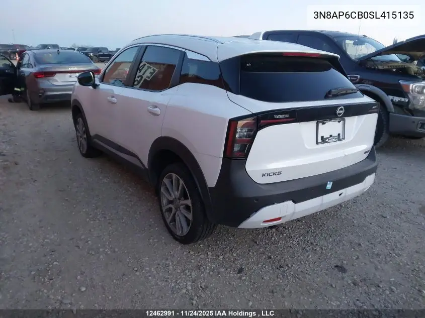3N8AP6CB0SL415135 2025 Nissan Kicks Sv