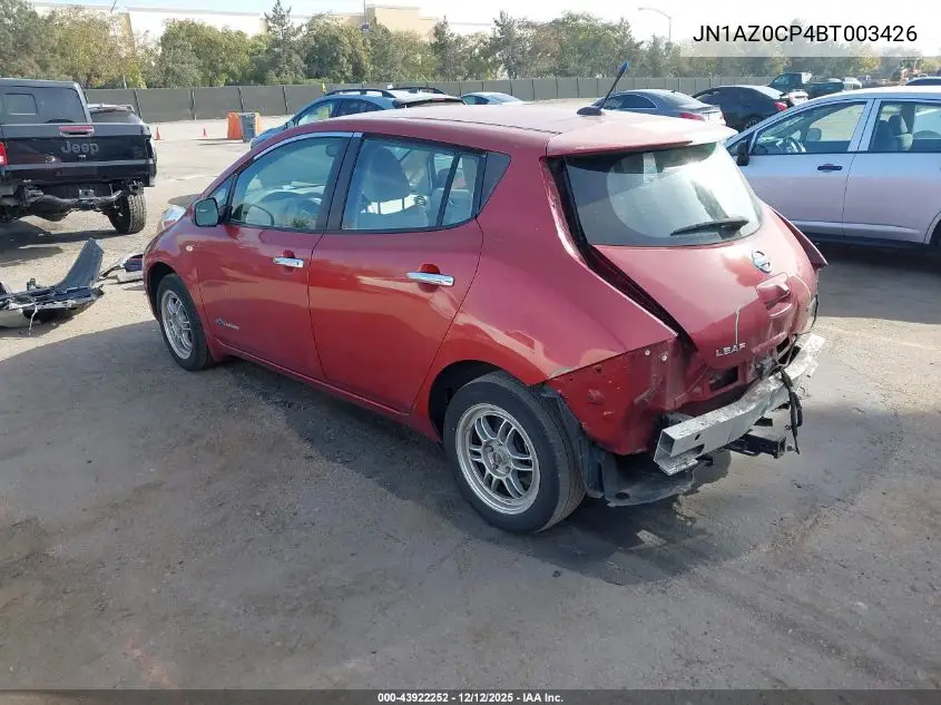 JN1AZ0CP4BT003426 2011 Nissan Leaf Sl