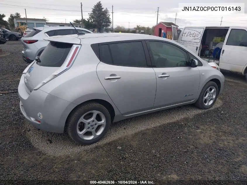 JN1AZ0CP0CT016143 2012 Nissan Leaf Sl