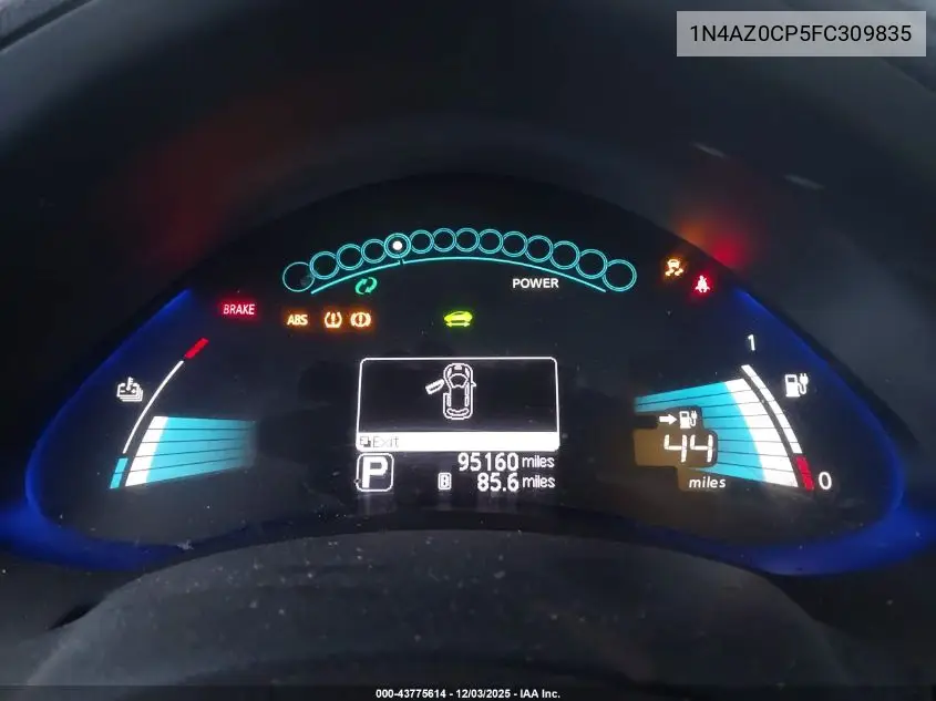 1N4AZ0CP5FC309835 2015 Nissan Leaf S