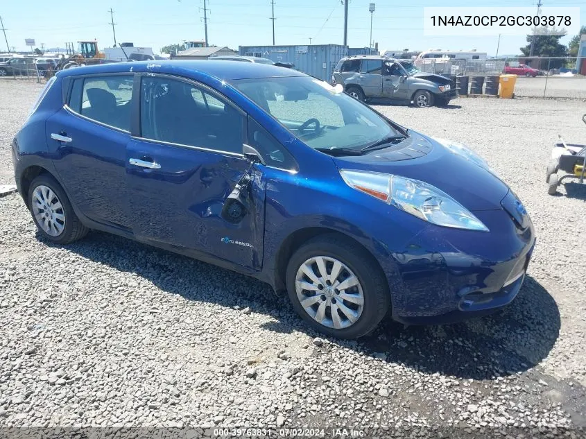 1N4AZ0CP2GC303878 2016 Nissan Leaf S