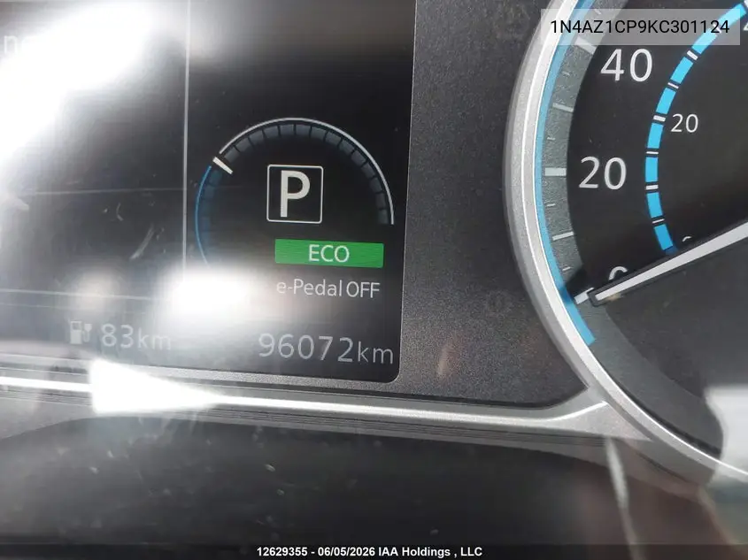 2019 Nissan Leaf S/Sl/Sv VIN: 1N4AZ1CP9KC301124 Lot: 12629355