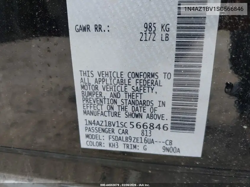 1N4AZ1BV1SC566846 2025 Nissan Leaf S