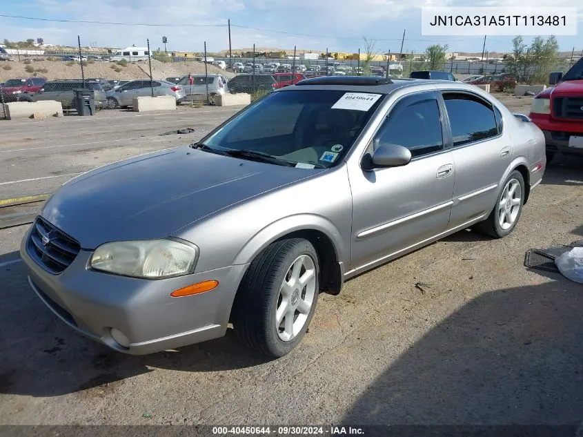 2001 Nissan Maxima Se VIN: JN1CA31A51T113481 Lot: 40450644