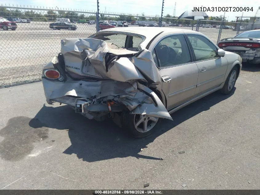 2002 Nissan Maxima Se VIN: JN1DA31D02T200494 Lot: 40312714