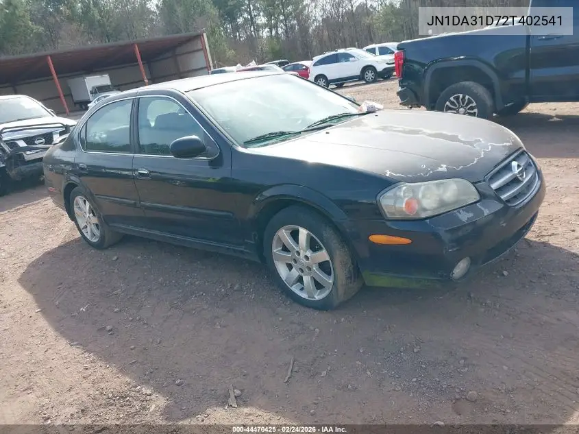 2002 Nissan Maxima Gle VIN: JN1DA31D72T402541 Lot: 44470425