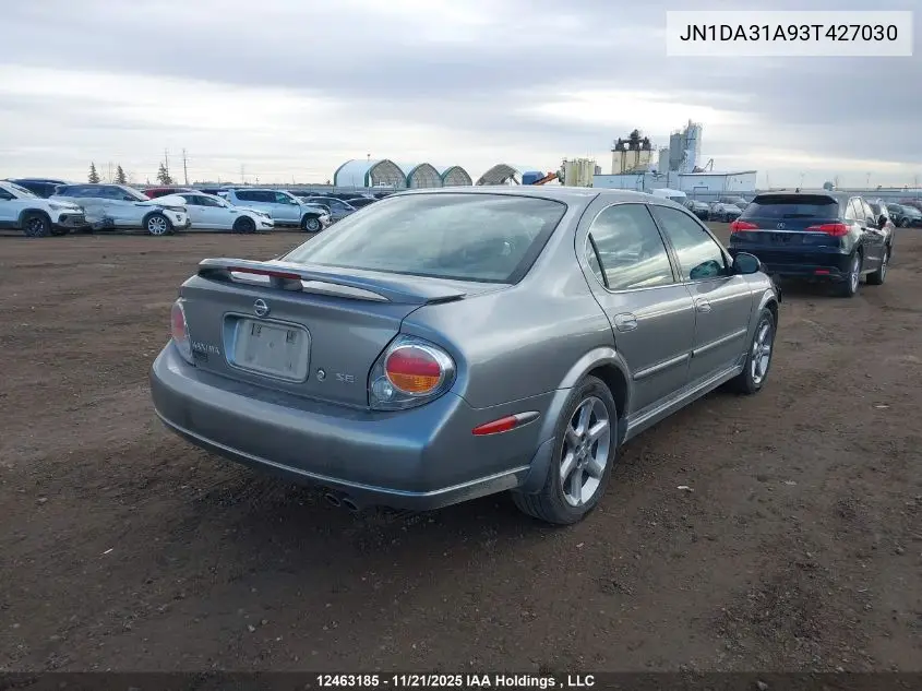 JN1DA31A93T427030 2003 Nissan Maxima Se