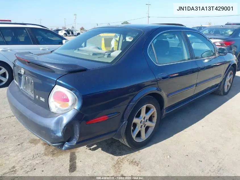 JN1DA31A13T429001 2003 Nissan Maxima Se
