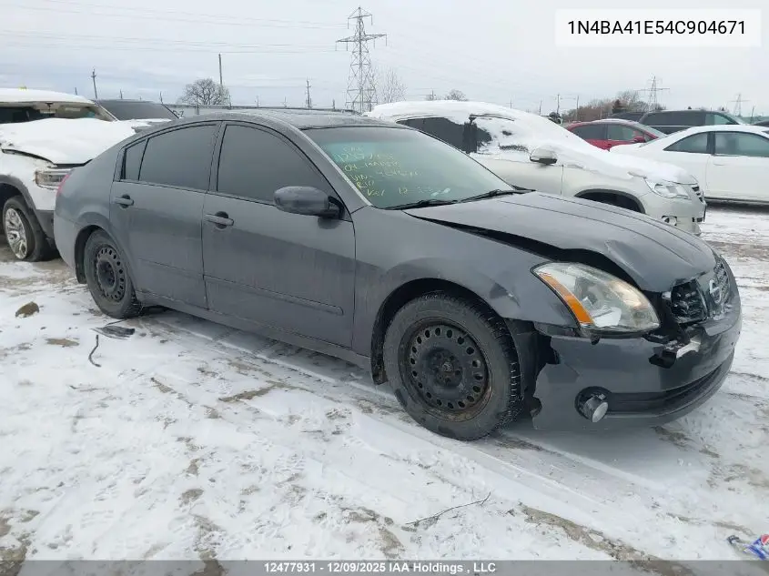 1N4BA41E54C904671 2004 Nissan Maxima Se/Sl