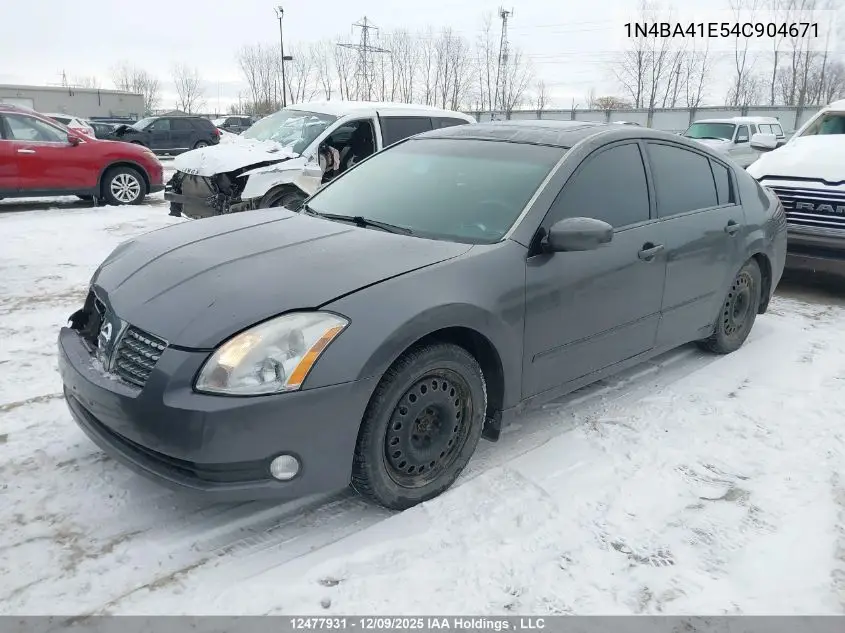 1N4BA41E54C904671 2004 Nissan Maxima Se/Sl