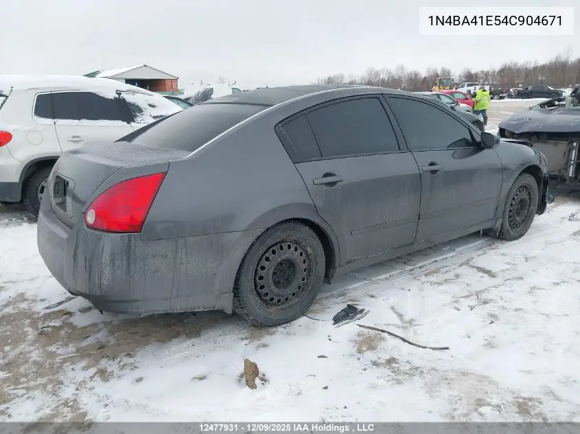 1N4BA41E54C904671 2004 Nissan Maxima Se/Sl