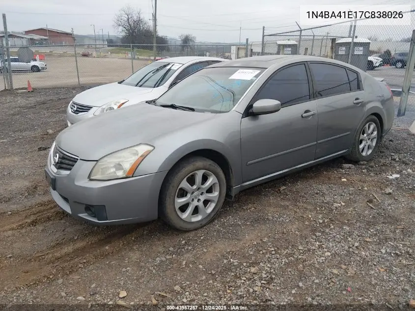 1N4BA41E17C838026 2007 Nissan Maxima 3.5 Sl