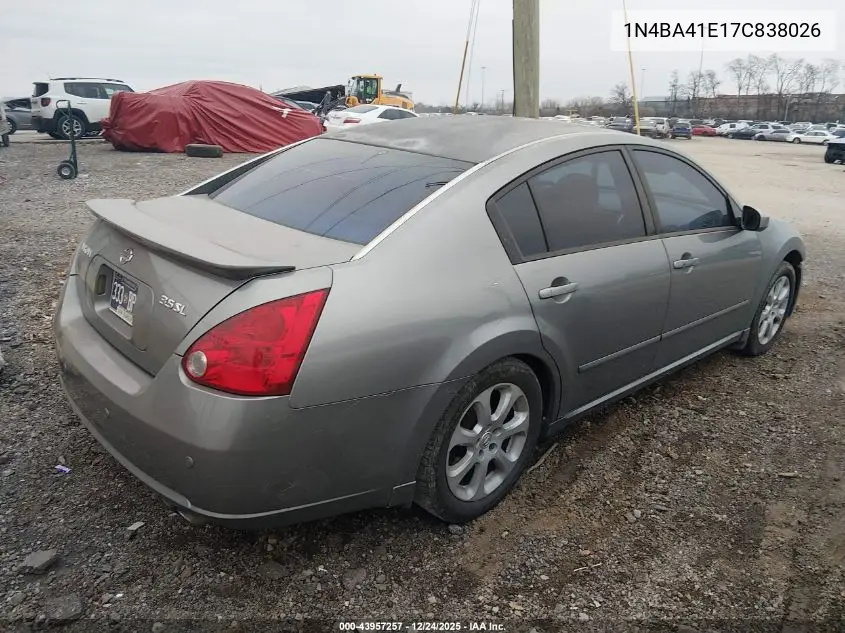 1N4BA41E17C838026 2007 Nissan Maxima 3.5 Sl