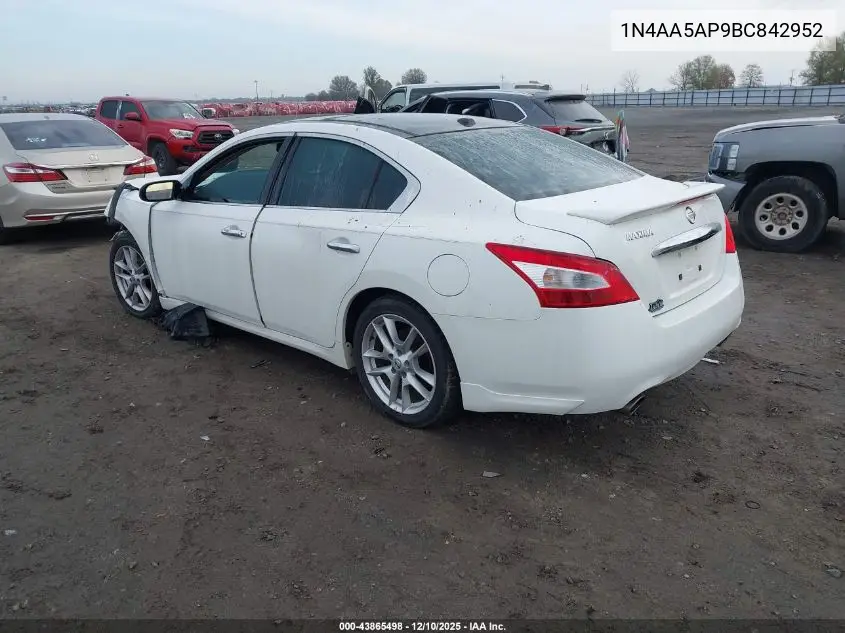 1N4AA5AP9BC842952 2011 Nissan Maxima 3.5 Sv