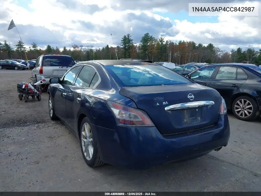 1N4AA5AP4CC842987 2012 Nissan Maxima 3.5 S