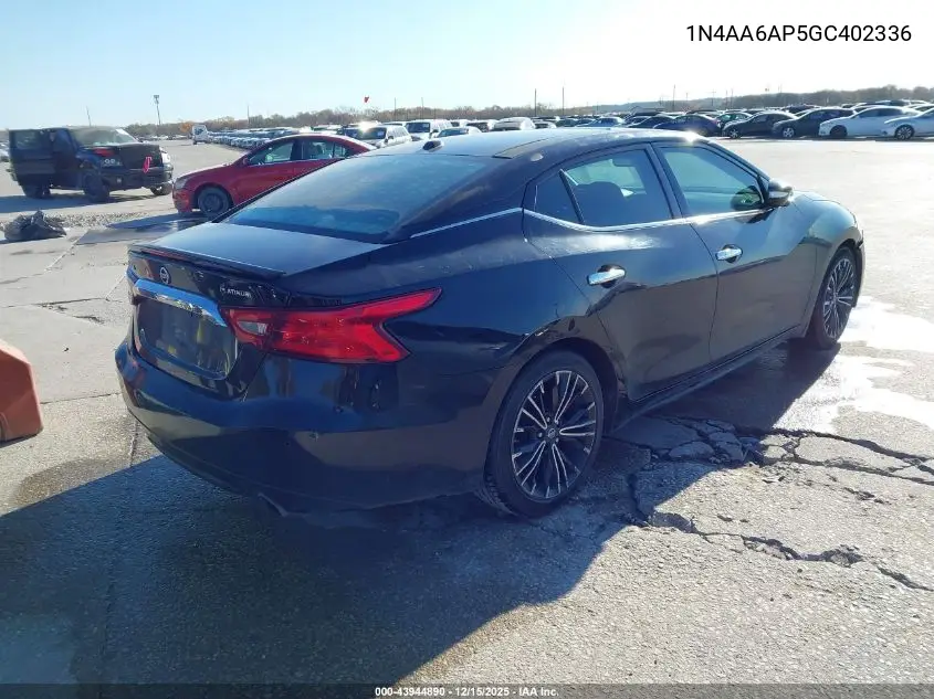 1N4AA6AP5GC402336 2016 Nissan Maxima 3.5 Platinum