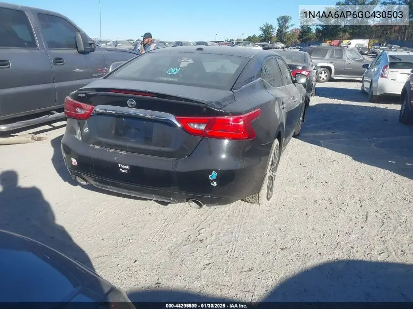 1N4AA6AP6GC430503 2016 Nissan Maxima 3.5 Sv