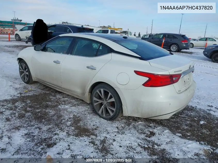 1N4AA6AP7HC437820 2017 Nissan Maxima 3.5S/Sv/Sl/Sr/Plat