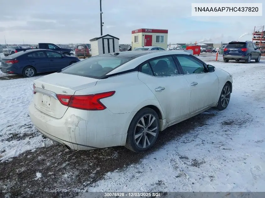 1N4AA6AP7HC437820 2017 Nissan Maxima 3.5S/Sv/Sl/Sr/Plat