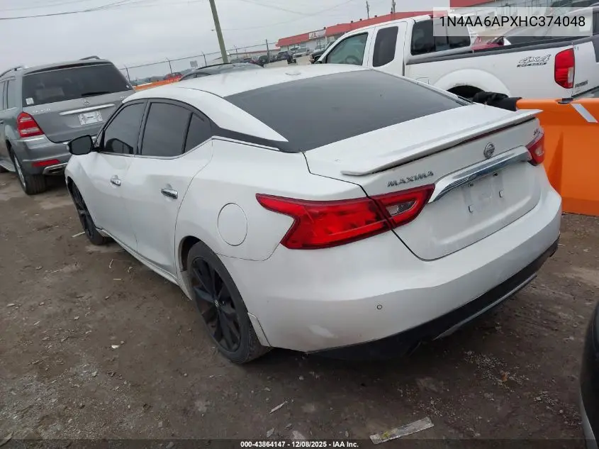 1N4AA6APXHC374048 2017 Nissan Maxima 3.5 Sr