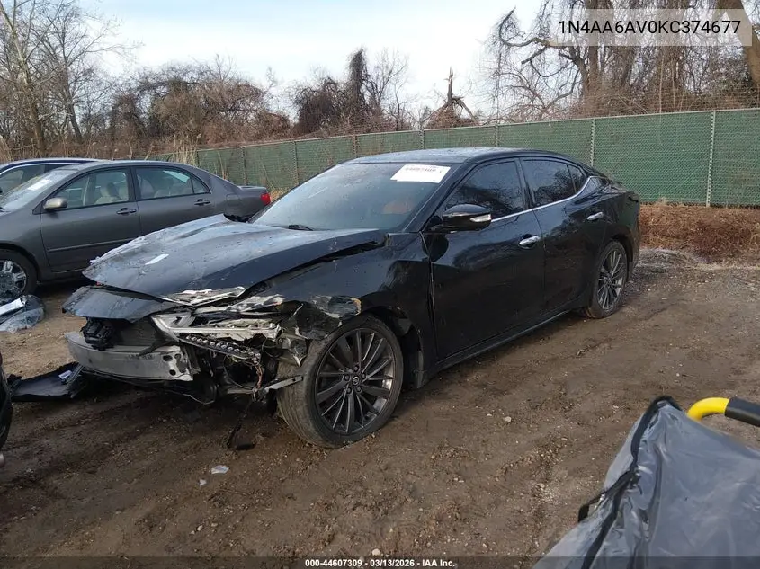 1N4AA6AV0KC374677 2019 Nissan Maxima 3.5 Platinum