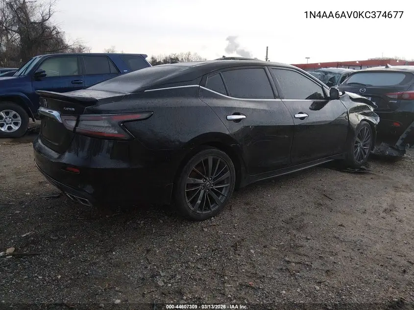 1N4AA6AV0KC374677 2019 Nissan Maxima 3.5 Platinum