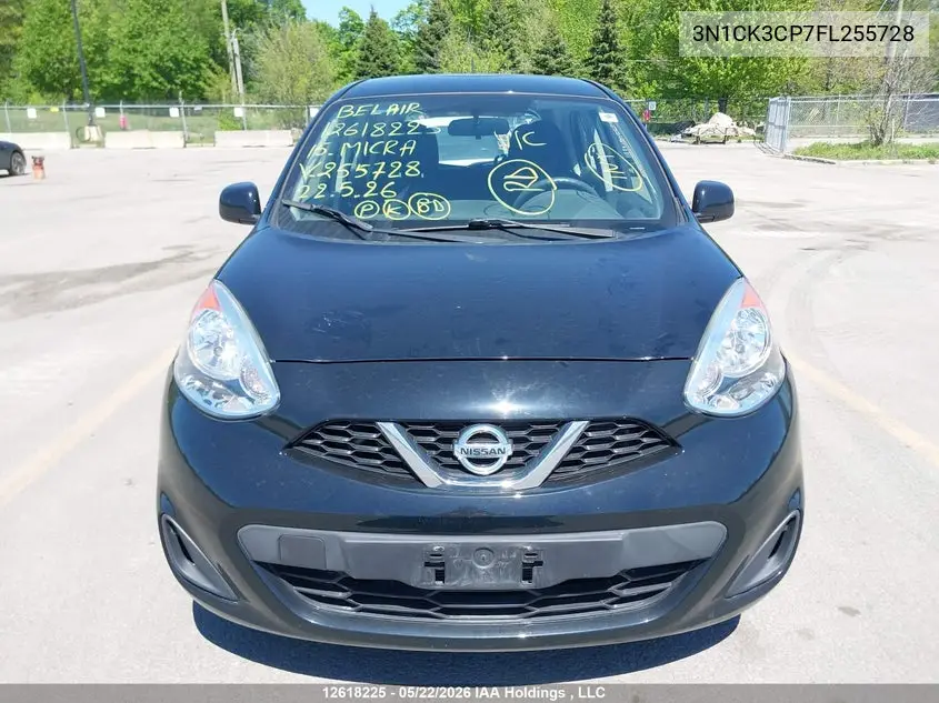 2015 Nissan Micra VIN: 3N1CK3CP7FL255728 Lot: 12618225