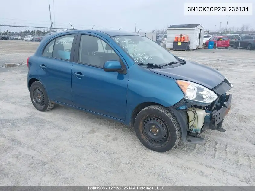 3N1CK3CP2GL236134 2016 Nissan Micra S/Sr/Sv