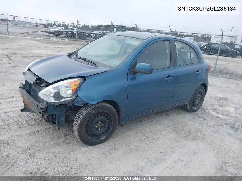 3N1CK3CP2GL236134 2016 Nissan Micra S/Sr/Sv