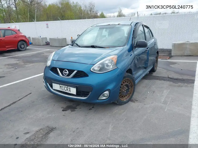 2016 Nissan Micra VIN: 3N1CK3CP5GL240775 Lot: 12612065