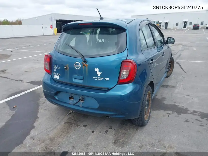 2016 Nissan Micra VIN: 3N1CK3CP5GL240775 Lot: 12612065