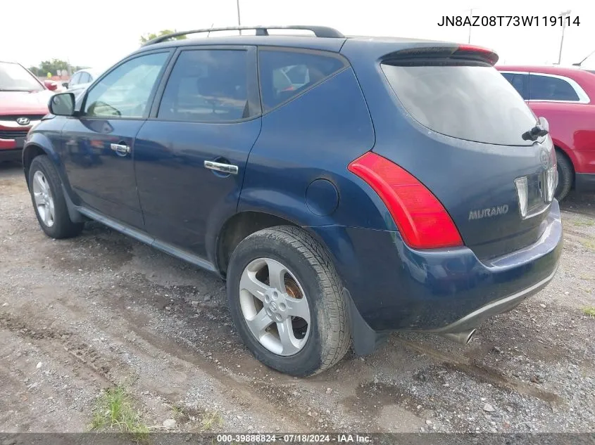 JN8AZ08T73W119114 2003 Nissan Murano Sl