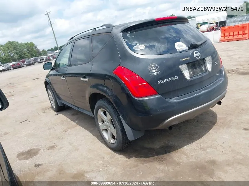 JN8AZ08W93W215479 2003 Nissan Murano Sl