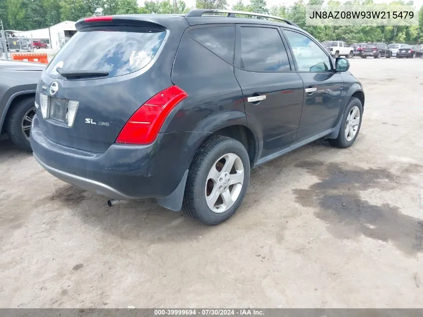 JN8AZ08W93W215479 2003 Nissan Murano Sl