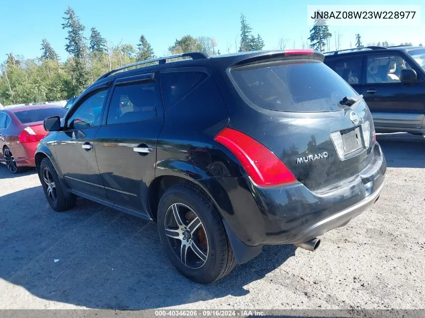 JN8AZ08W23W228977 2003 Nissan Murano Sl